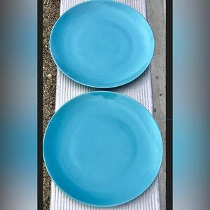Vintage (Set of 2) Discontinued Turquoise Fargrik IKEA of SWEDEN Dinner Plates